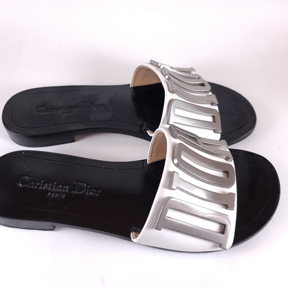 CHRISTIAN DIOR Logo Slide Sandals size 36 - Picture 2 of 5